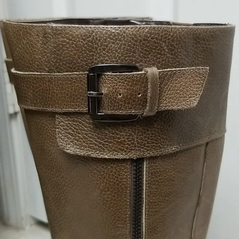 ENZO ANGIOLINI Tall Boots Olive-Gray leather zayra